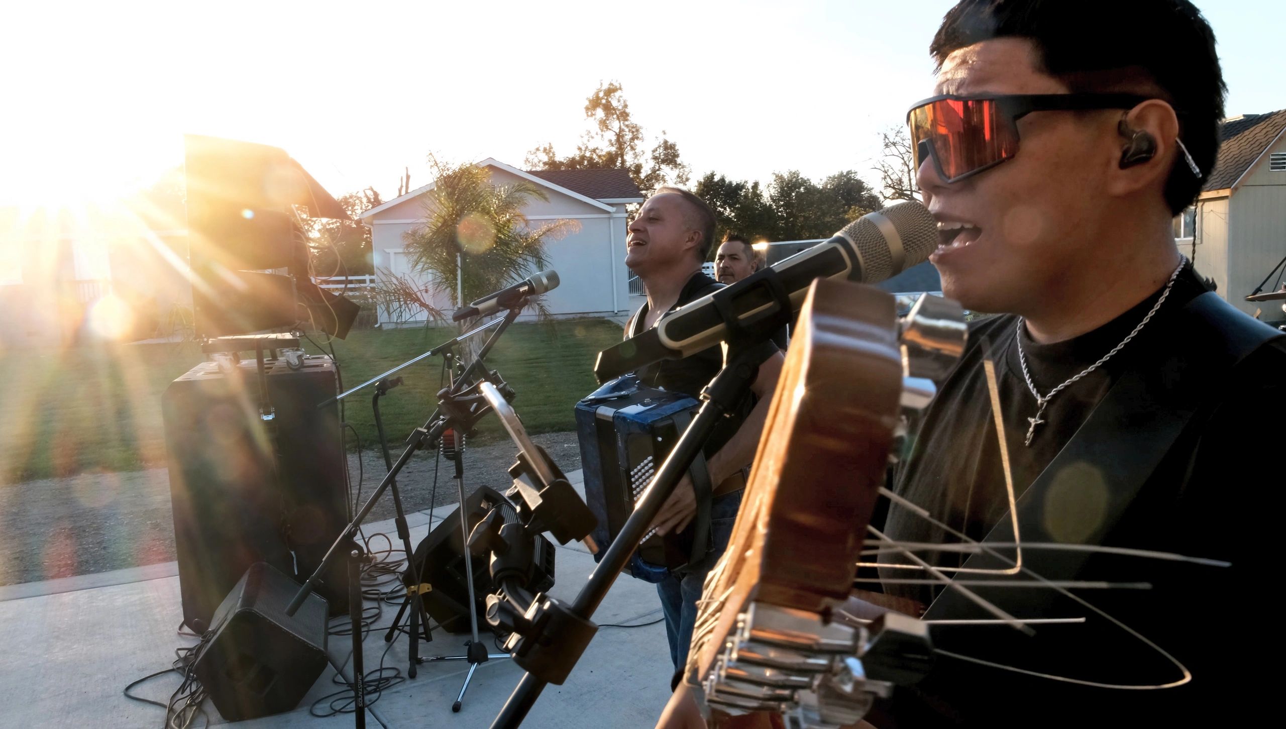 Band performance at an outdoor event